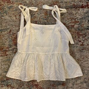 White Eyelet tank top